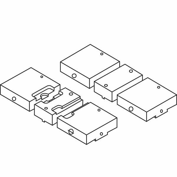 Gs Tooling 4" Machinable Aluminum Fixture Jaws For The TLD-40G/HV Double Clamp Vise 382612